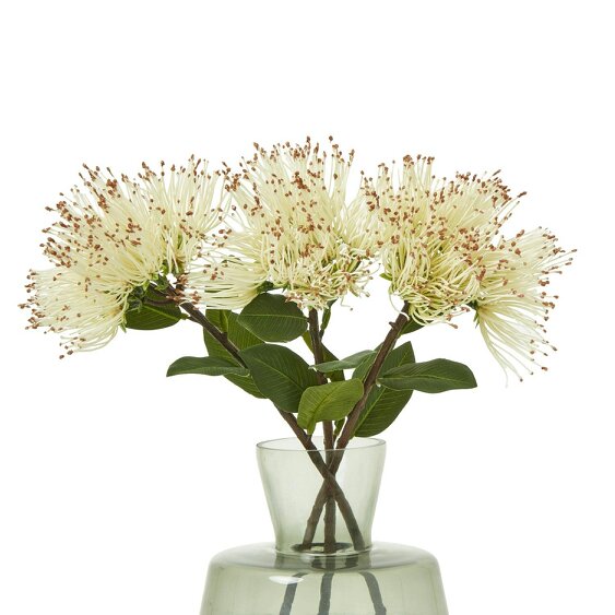 Wyld Haus Set of 3 Artificial Flowers Cream Protea Nitida Stems