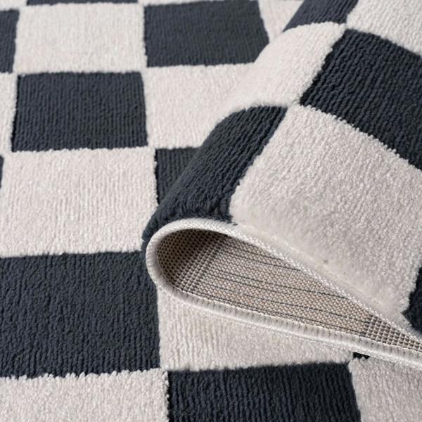 Loft Checkerboard Blue Rug, Cozy pile, Easy care.
