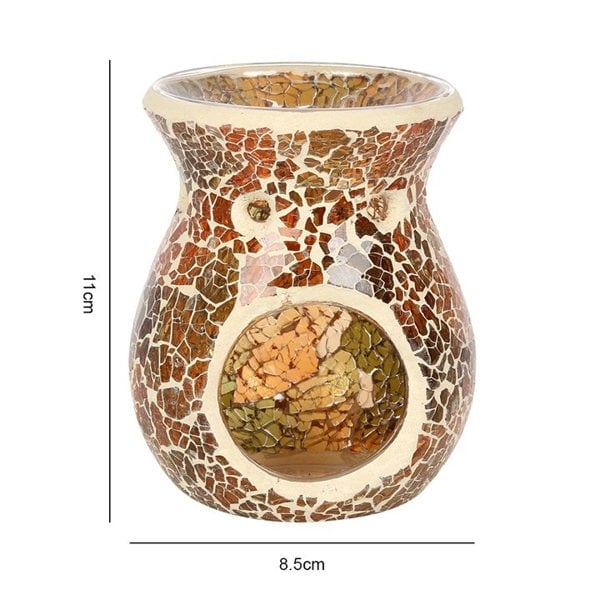 Serano Small Brown Crackle Oil Burner and Wax Warmer