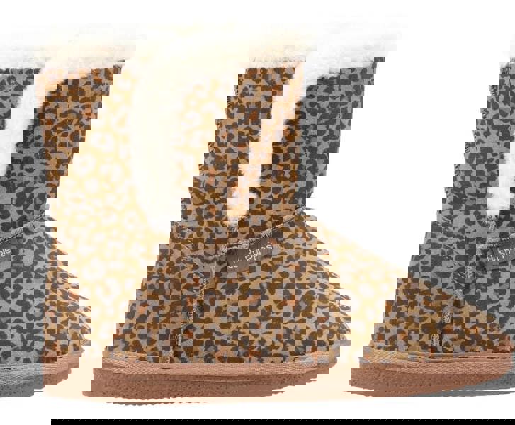 Hush Puppies Ashleigh Womens Real Suede Faux Fur Pull On Slipper Bootie