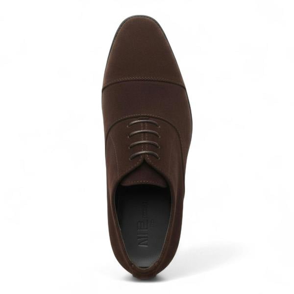 Dolcetto Men’s Brown Faux Suede Leather Lace-Up Derby Oxford Shoes