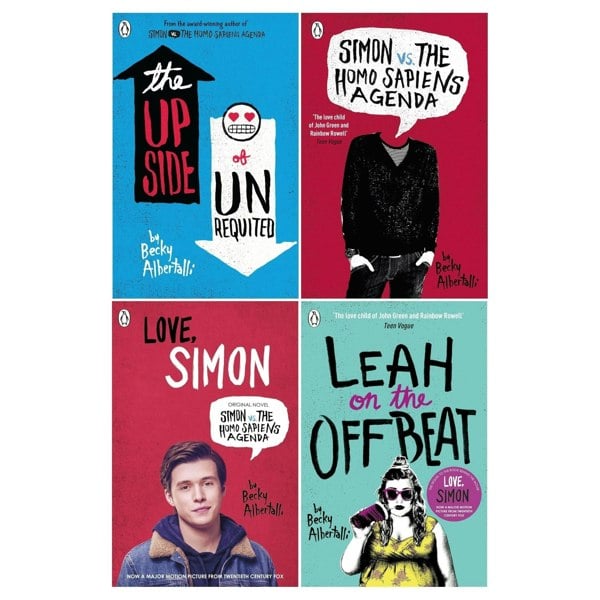 Becky Albertalli 4 Books Simon vs the Homo Sapiens Agenda, Love Simon, Leah on the Offbeat & more