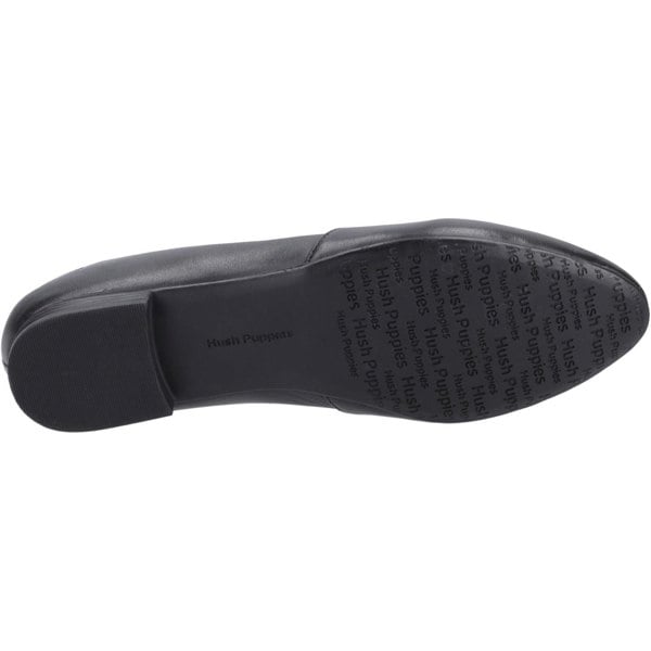 Hush Puppies Lola Senior Leather Girls's Black Ballet Flats