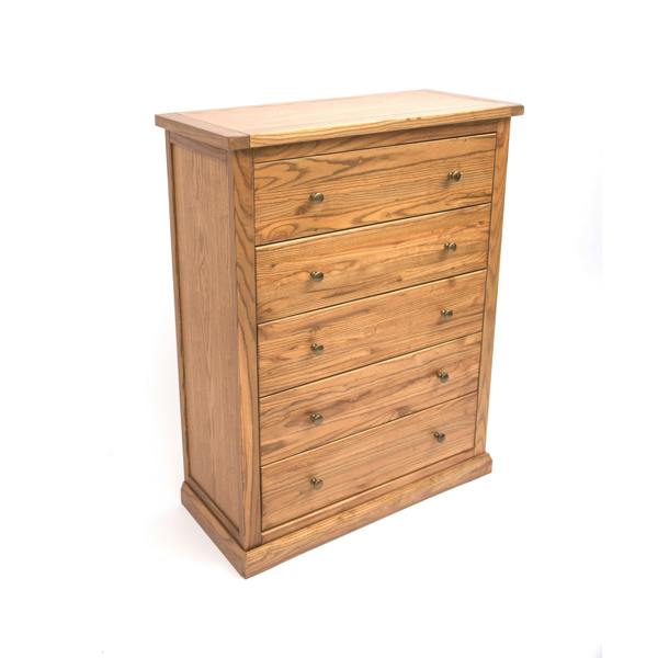 Cabinet Bits Salerno 5 Drawer Chest of Drawers Brass Knob