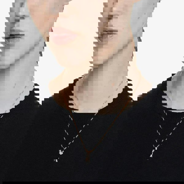 Swarovski Hyperbola Rhodium Plated Mixed Cuts Two Row Necklace 5689788