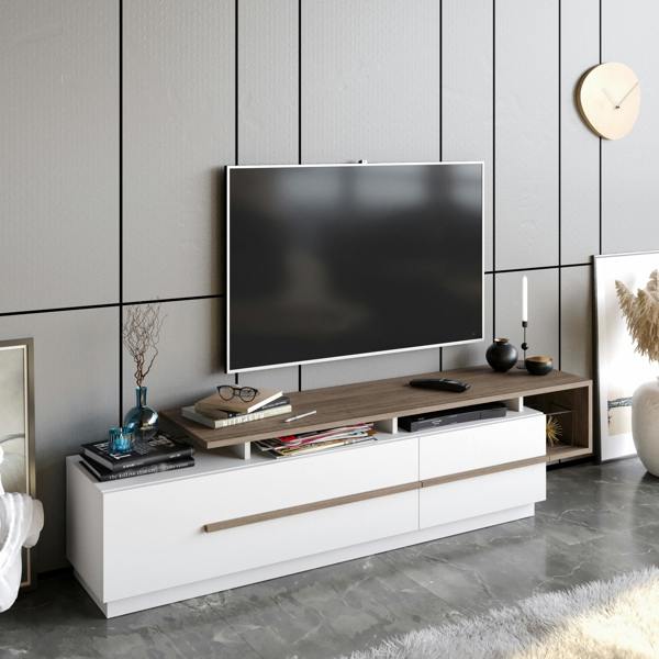 Decorotika Pia Modern Tv Stand TV Cabinet for TV's up to 65"