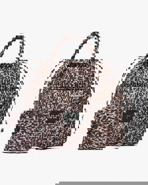 Tiba + Marl Luna Drawstring Changing Tote Leopard Print
