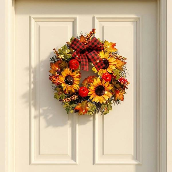 Garden Greatness Springtime Illuminated Autumn Harvest Wreath