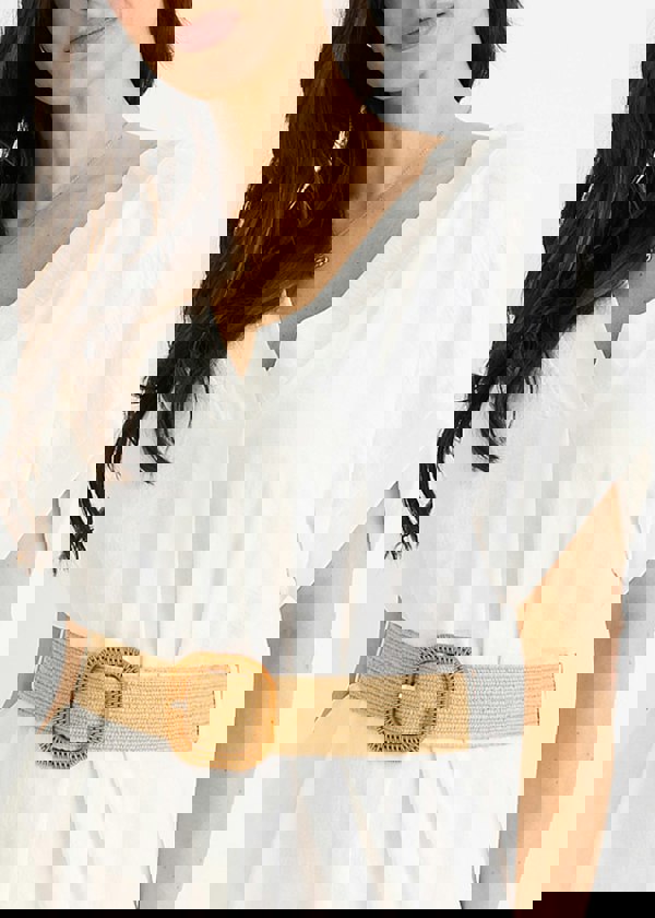 Gini London White Air Flow Belted Oversized Dress