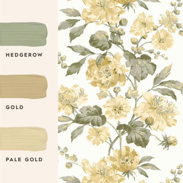 Laura Ashley Romilly Butter Yellow Wallpaper