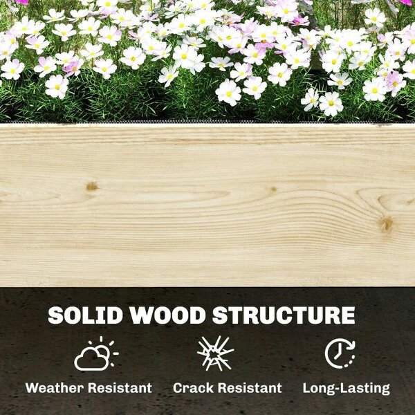 Raised Garden Bed 2-Tier Stepped Design Planter Box with Trellis for Climbing Plants 108x62x120 cm