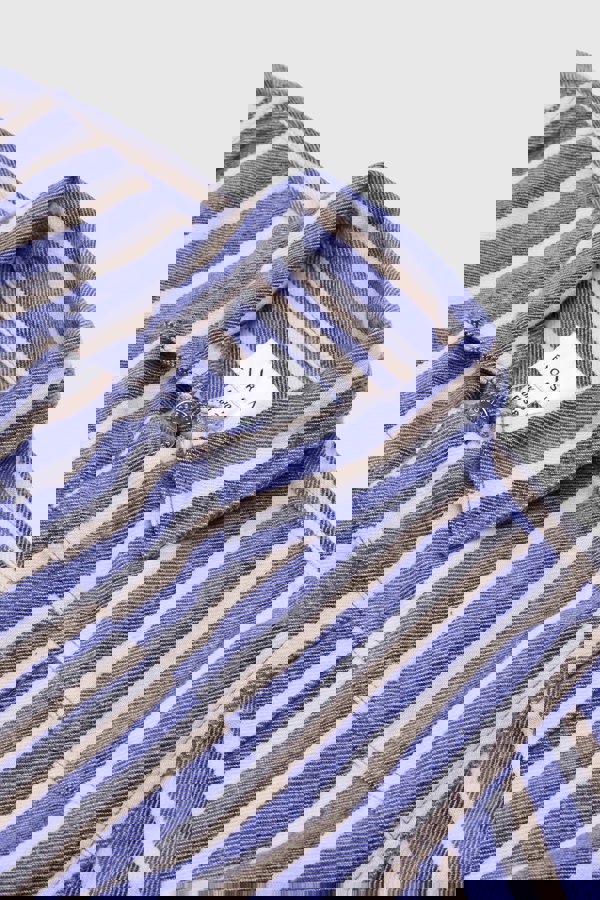 ENORSIA Womens White Stripe Pattern Cropped Jacket