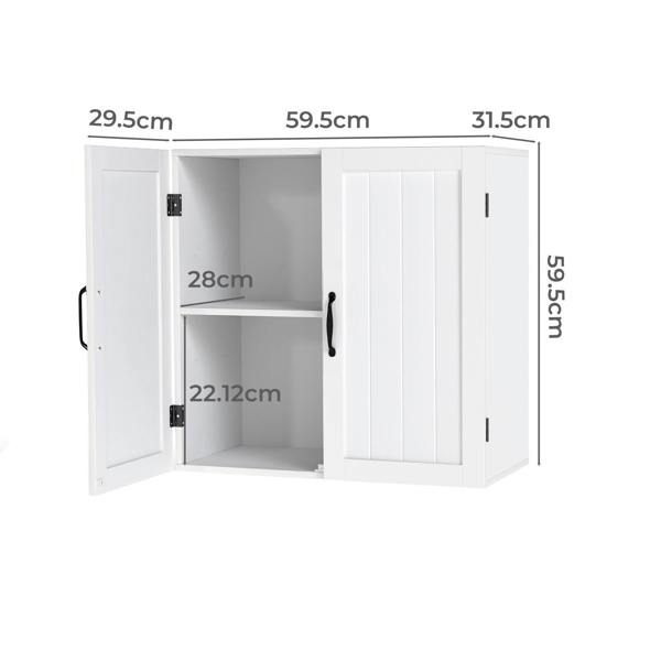 Levede Wall Cabinet Hanging Kitchen Cupboard Bathroom Storage Organiser White