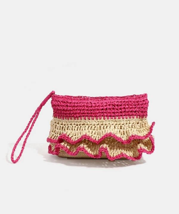Pia Rossini Saffira - Straw Clutch Bag