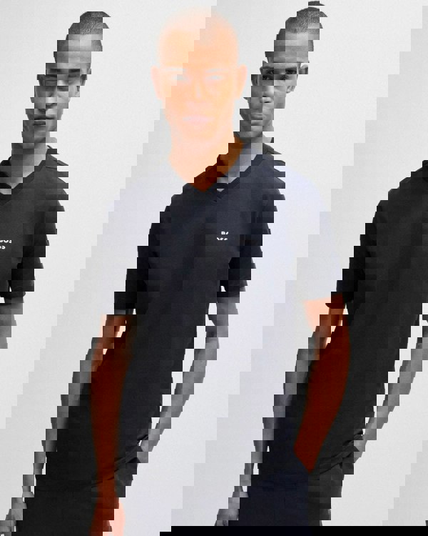 BOSS Green Tee V Mens Stretch Cotton V-Neck T-Shirt - Dark Blue 402