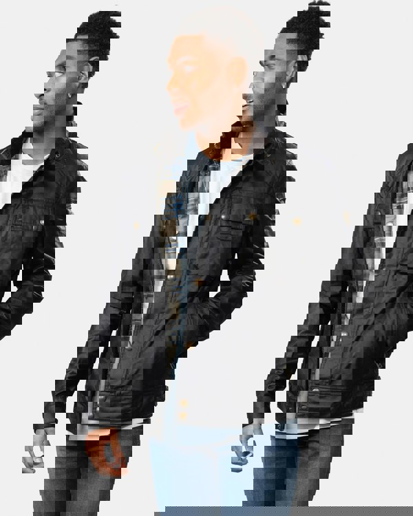 Belstaff Racemaster Mens Waxed Cotton Compact Field Jacket - Black