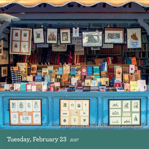 A Book Lovers Year Desk Calendar 2027, Desk Calendars, Day To View, History & Literature, Gift