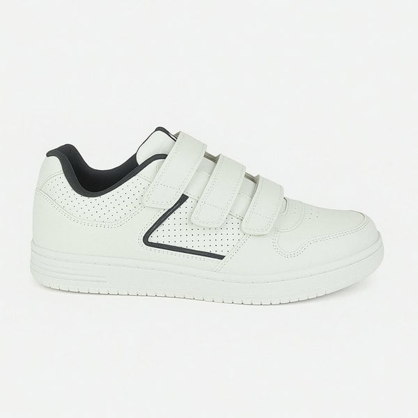 DEK CHARING CROSS Mens Triple Velcro Trainers White