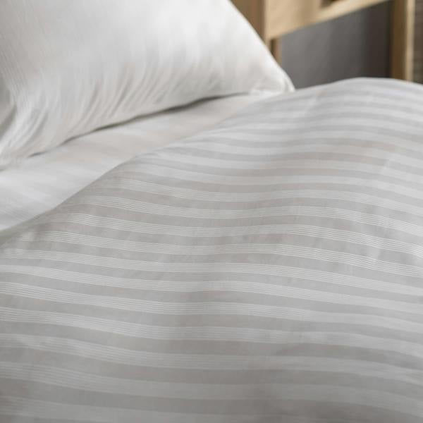 White 400 Thread Count Cotton Stripe 40cm Deep Fitted Sheets close-up detail 3 | Soak and Sleep