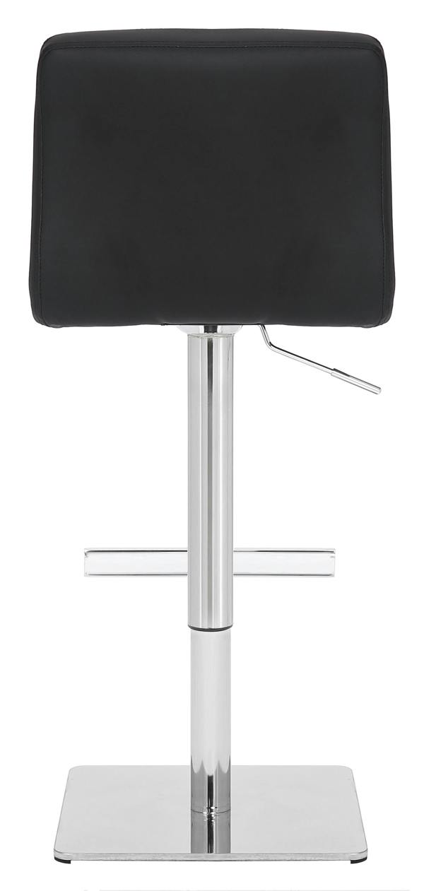 Lamboro Luscious Single Deluxe Kitchen Bar Stool, Chrome Footrest, Height Adjustable Swivel Gas Lift, Breakfast Bar & Home Barstool, Black