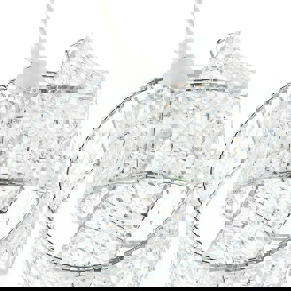 Designer Chrome Plated Triple Ring Pendant Shade with Square Beads Image 5