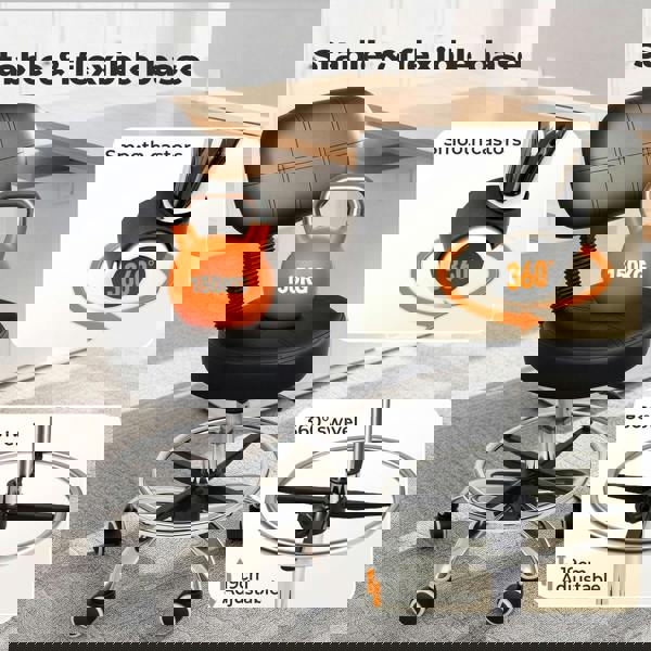 Levede Swivel Drafting Chair Low Back Round Rolling Stool Height Adjustable