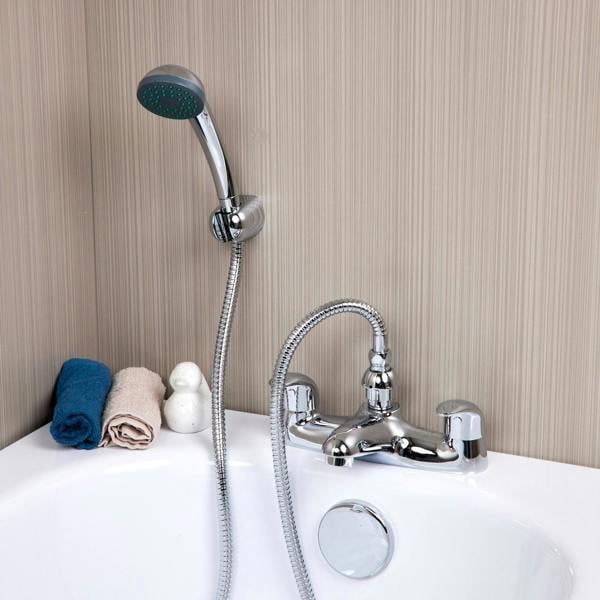 Flode Boden | Bath Shower Mixer | Including Handset and Holder | Chrome
