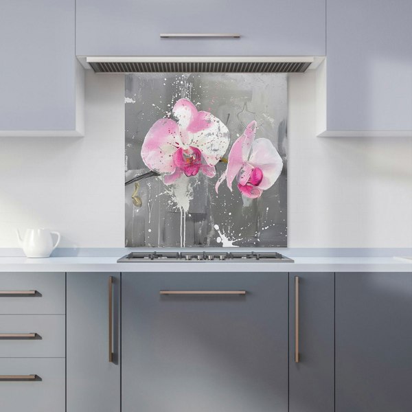 Warren Reed - Designer Pink Orchids Splashart Kitchen Splashback