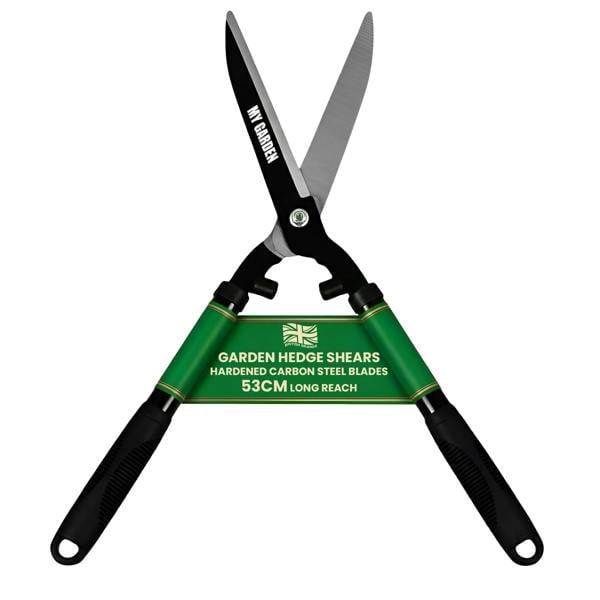 My Garden Outdoor Living Garden Hedge Shears with Hardened Carbon Steel Blades-53cm Lightweight Ergonomic Garden Shears-Trimming Hedges,Grass & Edges