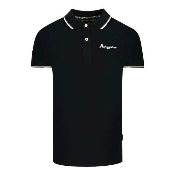 Aquascutum London Tipped Polo Shirt - Black