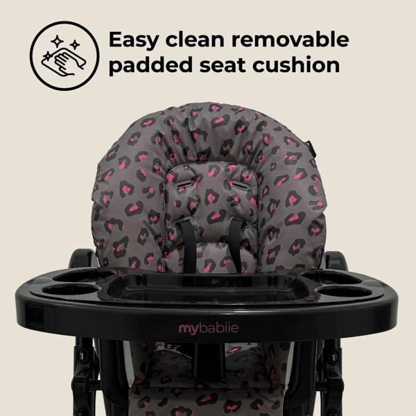 My Babiie MBHC8 Premium Highchair - Hot Pink Leopard