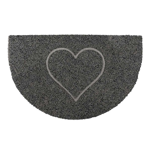 Oseasons Heart Half Moon Doormat in Grey