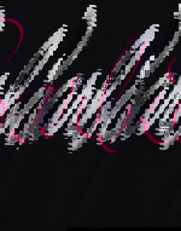 Barbie Womens Black Logo Oversized Short Sleeved T-Shirt