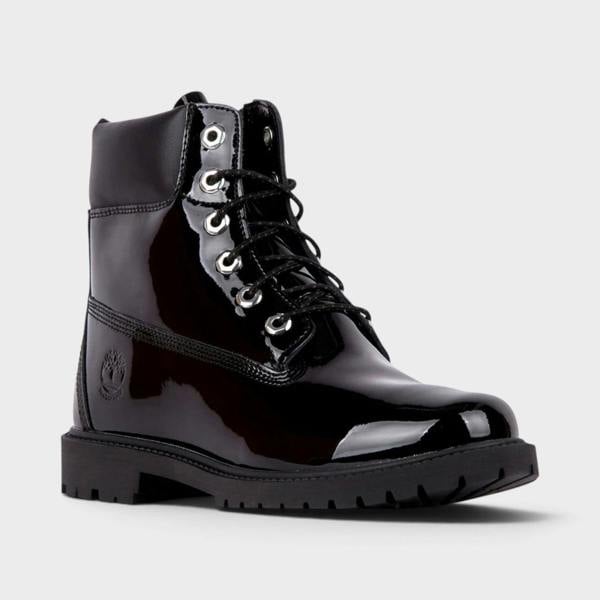 Timberland Premium 6 Inch Patent Black Boots
