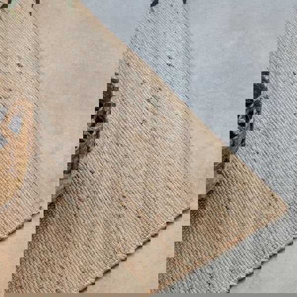 Handloom Jute Rug Dhaka Natural Beige