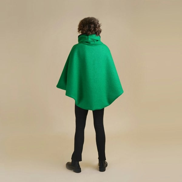 Antonia York Vibrant Colour Funnel Neck Cape | Georgia Boiled Wool Fully Lined Poncho