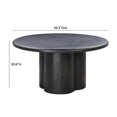 Furniture Edit Elika Black Faux Plaster Round Dining Table Indoor Or Outdoor