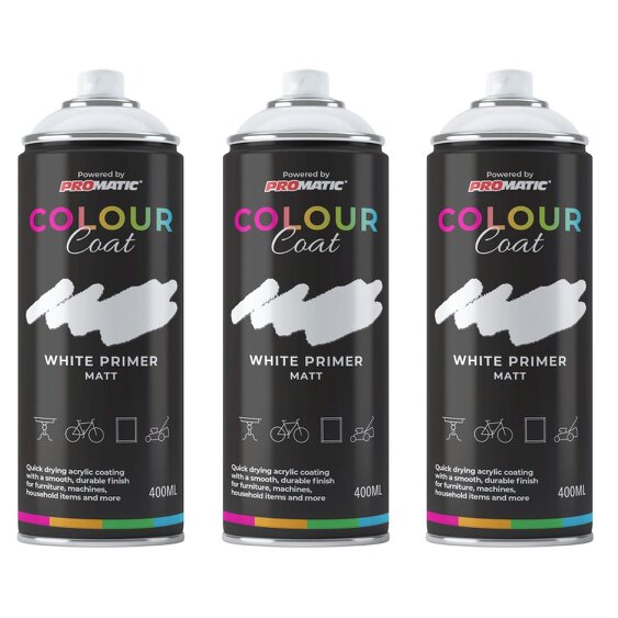 Colour Coat 3X White Primer Matt Spray Paint 400ml