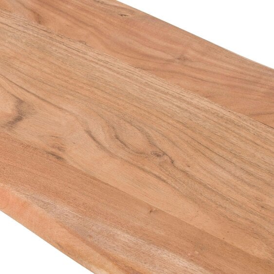 Wyld Haus Vouvant Live Edge Acacia Wood Bench Black Metal X Frame