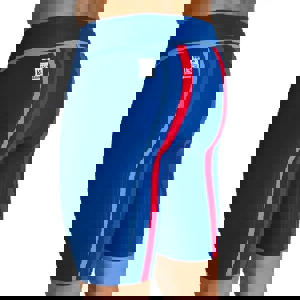 Royal blue Powerskin Carbon Core FX Jammer with stripes, spandex lifting effect