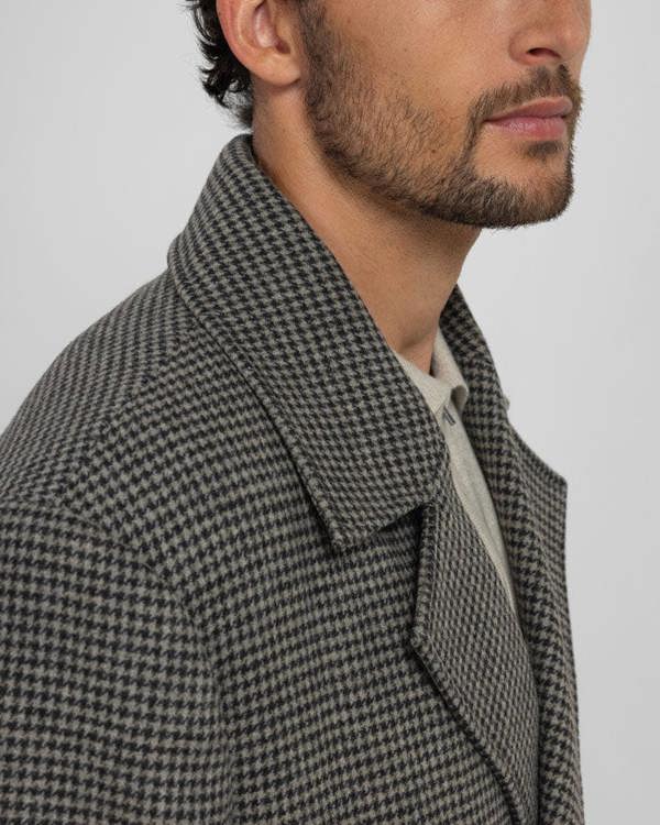 Steel & Jelly Ogden - Double-Breasted Oversized Houndstooth Overcoat