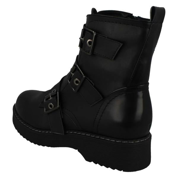 Spot On Ladies Spot On Buckle Ankle Boots F51069