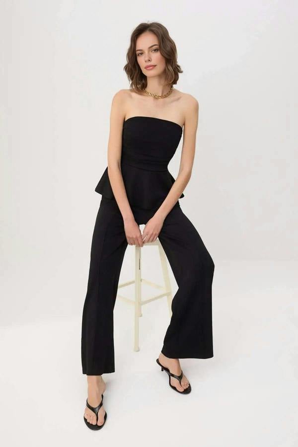 Peplum Sleeveless Wide Leg Soft Touch Co-ord