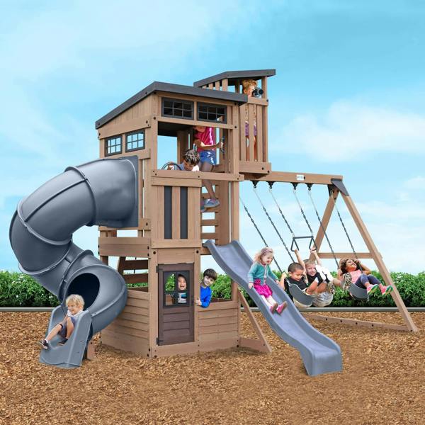The Skyline Lookout Wooden Climbing Frame Backyard Bliss 9