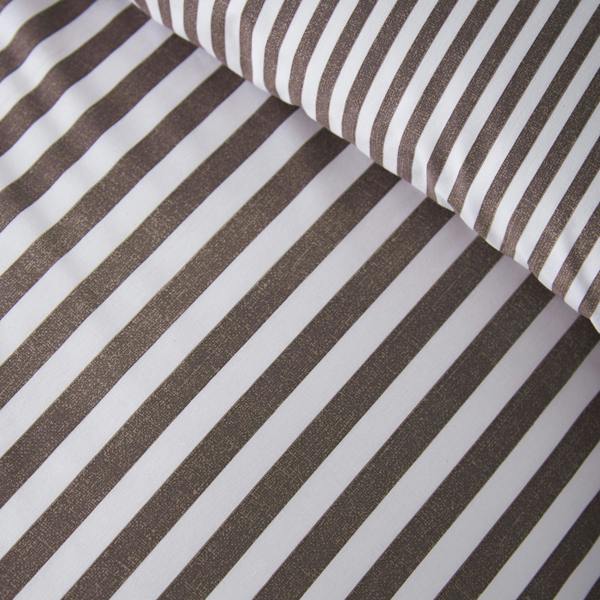 Catherine Lansfield Epping Textured Stripe Reversible Duvet Cover Set Chocolate