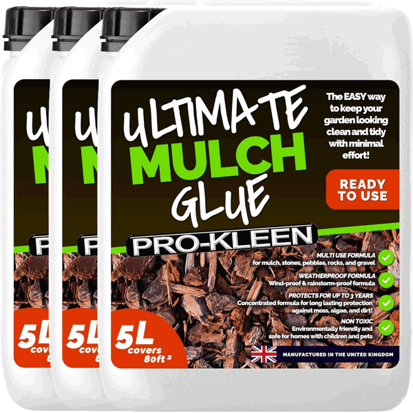 ProKleen Pro-Kleen Ultimate Mulch Glue 3x 5L (Covers 240 ft2) Binder For Gravel, Stones, Slate & Mulch