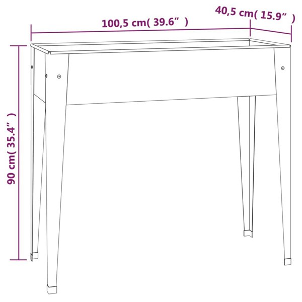 Berkfield Garden Planter 100.5x40.5x90 cm Galvanised Steel