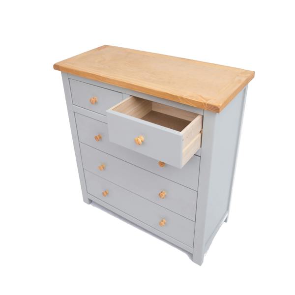 Cabinet Bits Argenta 5 Drawer Chest of Drawers Wood Knob