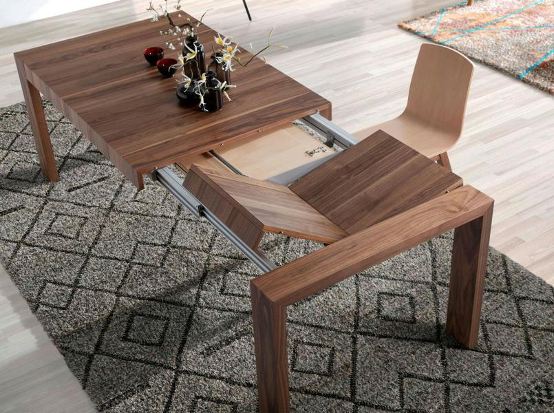 Angel Cerdá Rectangular walnut extending dining table 1012