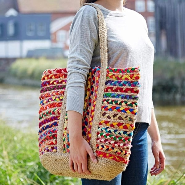 Paper High Recycled Cotton and Jute Tote Bag